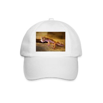 Gecko, Leopard Gecko, Reptile - Baseball Cap - white/white - Front