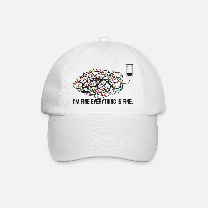 Weihnachtsbeleuchtung I'm fine Alles ist fein hässlich - Baseballkappe - Weiß/Weiß