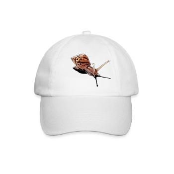 snail with shadow - Baseball Cap - white/white - Front