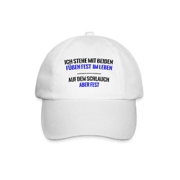 Auf dem Schlauch stehen lustiger Spruch Geschenk - Baseballkappe - Weiß/Weiß - Vorne