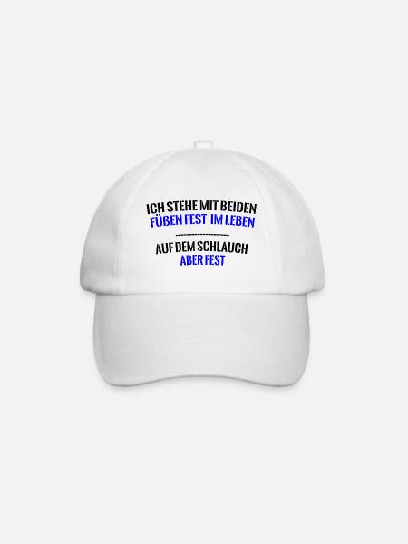 Auf dem Schlauch stehen lustiger Spruch Geschenk - Baseballkappe - Weiß/Weiß