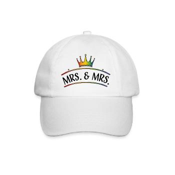 Couronne arc-en-ciel MRS et MRS mariage lesbien - Casquette classique - blanc/blanc - Devant