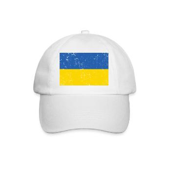 Ukraine Flag Distressed - Baseball Cap - white/white - Front