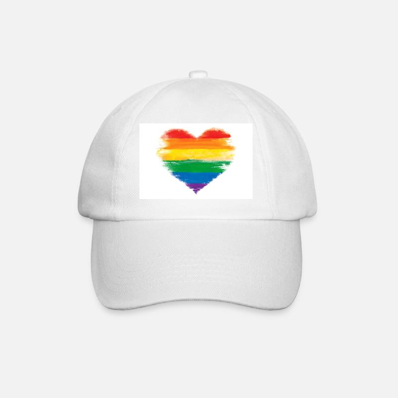 LGBT-Flagge - Baseballkappe - Weiß/Weiß
