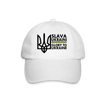 Slava ukraini - Baseballkappe - Weiß/Weiß - Vorne