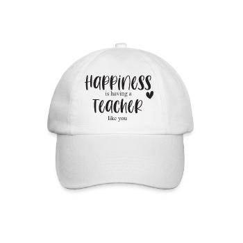 Enseignant Merci Cadeau de fin d’études Bonheur - Casquette classique - blanc/blanc - Devant