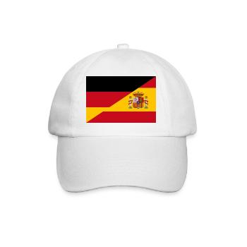 Deutschland Spanien Flagge Fußball Espana - Baseballkappe - Weiß/Weiß - Vorne