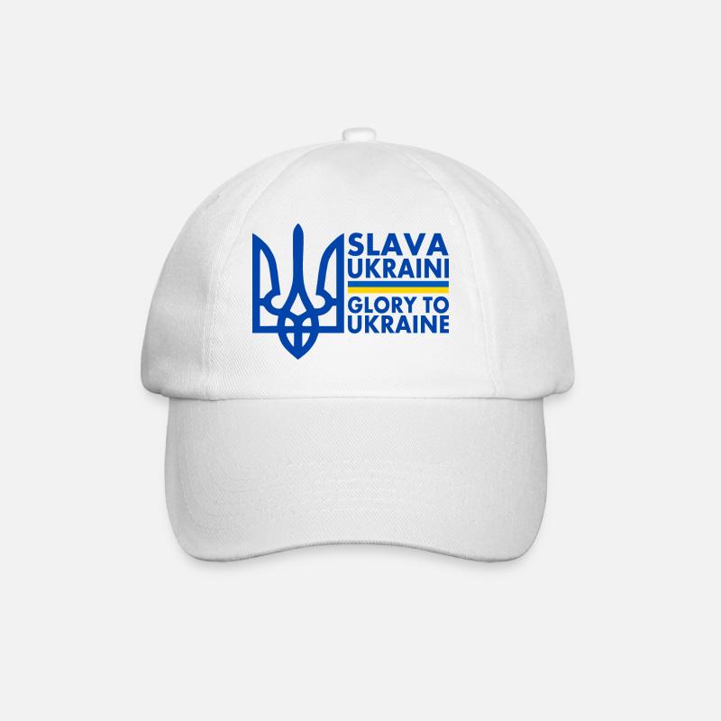 Ukraine - Baseballkappe - Weiß/Weiß