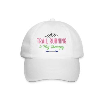 Trailrunning ist meine Therapie - Baseballkappe - Weiß/Weiß - Vorne