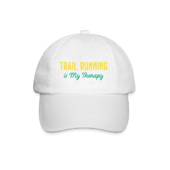 Trailrunning ist meine Therapie - Baseballkappe - Weiß/Weiß - Vorne