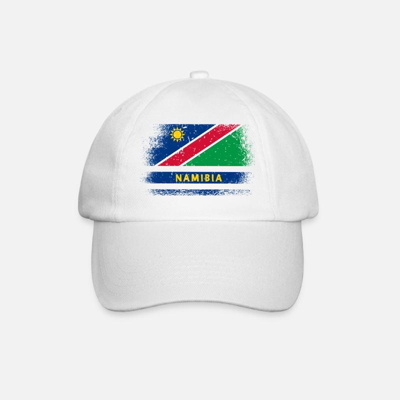 Namibia Flaggen Design - Baseballkappe - Weiß/Weiß