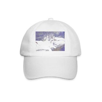 cat cat pet cat - Baseball Cap - white/white - Front