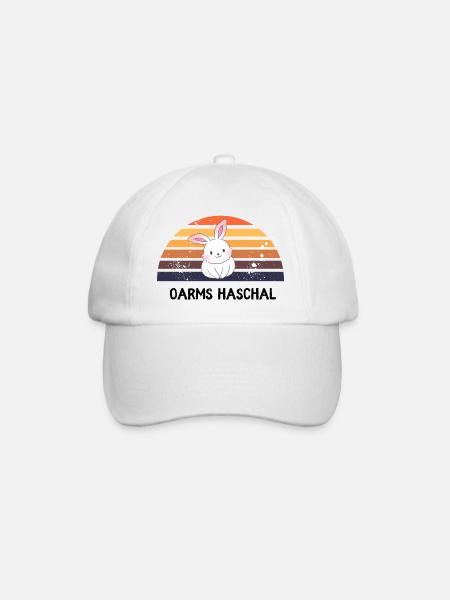 oarms Haschal - bayrischer Spruch - Baseballkappe - Weiß/Weiß