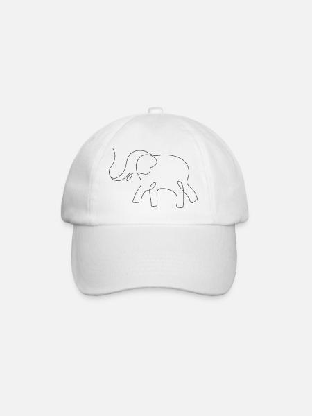 Elephant - Baseball Cap - white/white