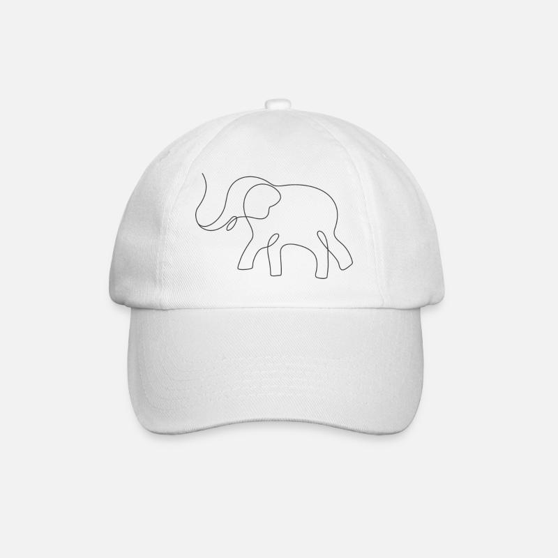 Elefant - Baseballkappe - Weiß/Weiß
