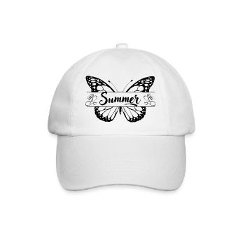 Motif d’été avec papillon, femmes cadeaux - Casquette classique - blanc/blanc - Devant
