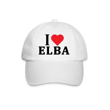 T-Shirt Ich liebe Elba T-Shirt Geschenkidee - Baseballkappe - Weiß/Weiß - Vorne