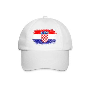 Croatia Crest Card Montage - Baseball Cap - white/white - Front
