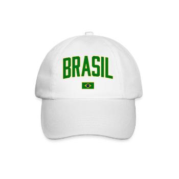 Brasil design with national flag - Baseball Cap - white/white - Front