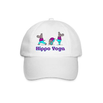 Hippo Yoga - Baseballkappe - Weiß/Weiß - Vorne