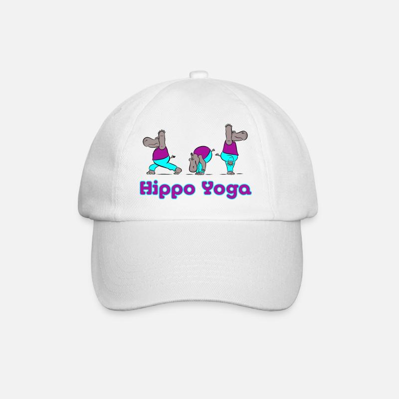 Hippo Yoga - Baseballkappe - Weiß/Weiß