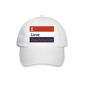 Flag I Love Zoutelande - Baseball Cap - white/white - Front