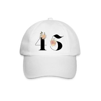 45th Anniversary Flowers (Gift of 45 years) - Baseball Cap - white/white - Front