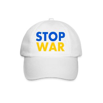 Stop war - Baseballkappe - Weiß/Weiß - Vorne