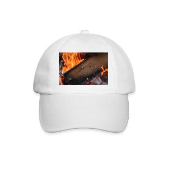 Wood on fire - Baseball Cap - white/white - Front