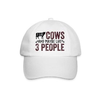 J’aime les vaches et peut-être comme 3 personnes - Casquette classique - blanc/blanc - Devant