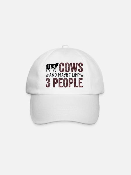J’aime les vaches et peut-être comme 3 personnes - Casquette classique - blanc/blanc