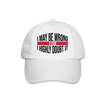 I may be wrong - Baseball Cap - white/white - Front