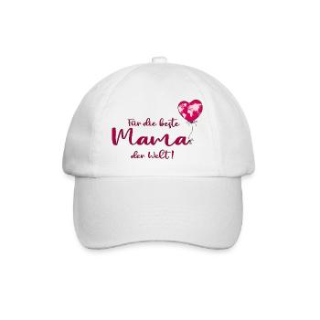 Für die beste Mama der Welt - Baseballkappe - Weiß/Weiß - Vorne