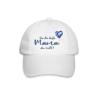 Für die beste Mama der Welt - Baseballkappe - Weiß/Weiß - Vorne