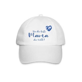 Für die beste Mama der Welt - Baseballkappe - Weiß/Weiß - Vorne