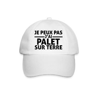 je peux pas j'ai Palet sur terre - Casquette classique - blanc/blanc - Devant