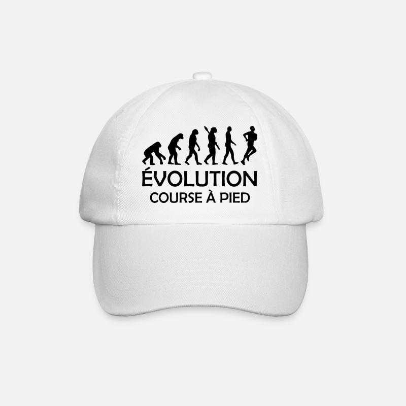evolution course à pied / humour course à pied - Casquette classique - blanc/blanc