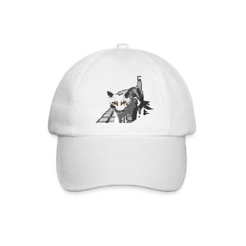 the strange cat - Baseball Cap - white/white - Front