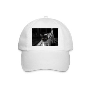 the cat with the sweet look - Baseball Cap - white/white - Front