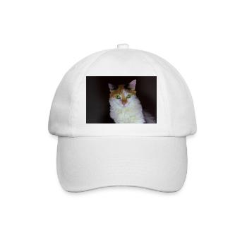 the cat with the sweet look - Baseball Cap - white/white - Front