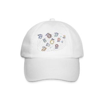 Système solaire Planète Espace Enfants Connaissances - Casquette classique - blanc/blanc - Devant