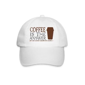 Coffee is the answer - Baseball Cap - white/white - Front