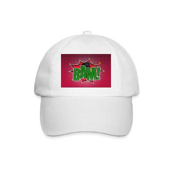 Bam! Comic Style Graffiti Lettering - Baseball Cap - white/white - Front