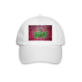 Bam! Comic Style Graffiti Lettering on Brick Wall - Baseball Cap - white/white - Front