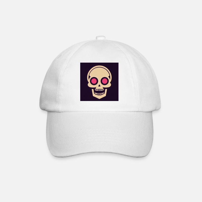 Skull Icon Feuerauge - Baseballkappe - Weiß/Weiß