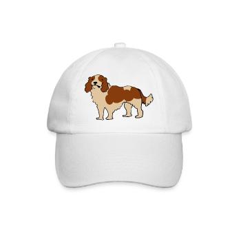 Cavalier King Charles Spaniel - Baseballkappe - Weiß/Weiß - Vorne