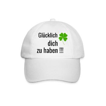 Glücklich dich zu haben - Baseballkappe - Weiß/Weiß - Vorne