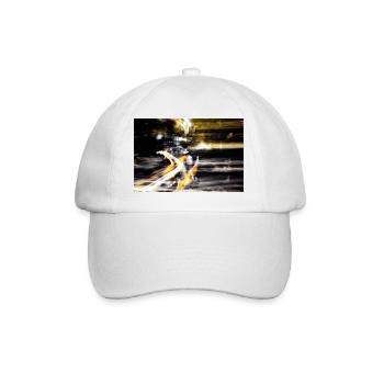 Abstract lights black and yellow - Baseball Cap - white/white - Front
