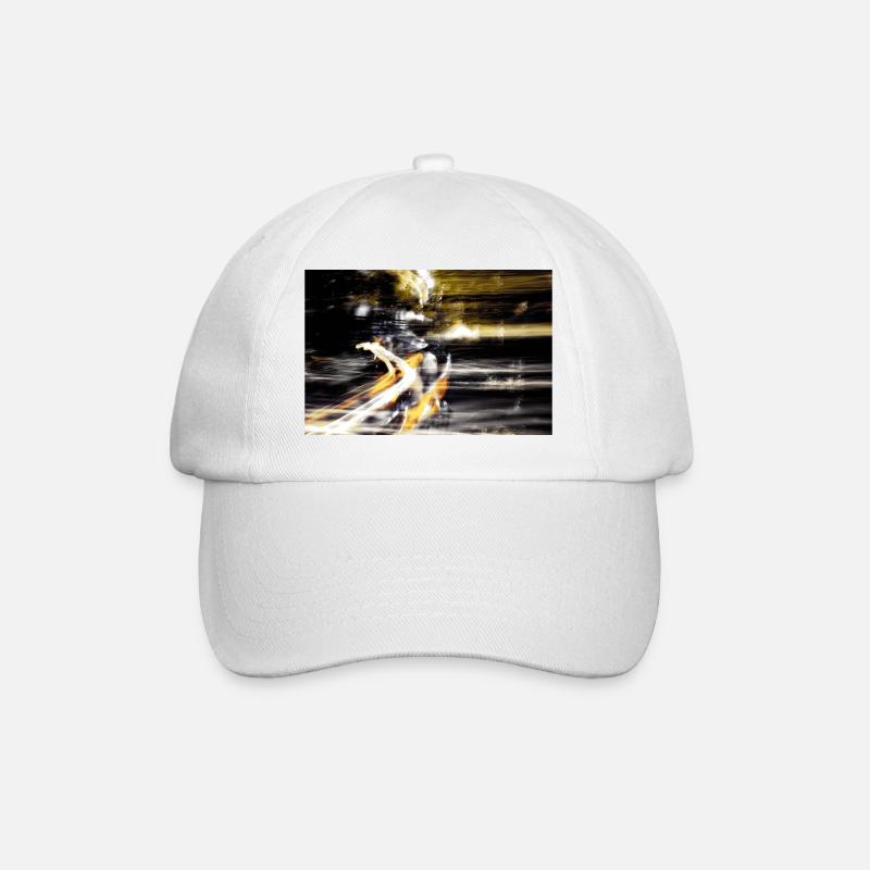 Lumières abstraites noir et jaune - Casquette classique - blanc/blanc
