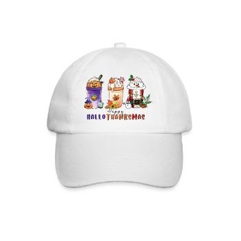 Happy Hallothanksmas - Casquette classique - blanc/blanc - Devant